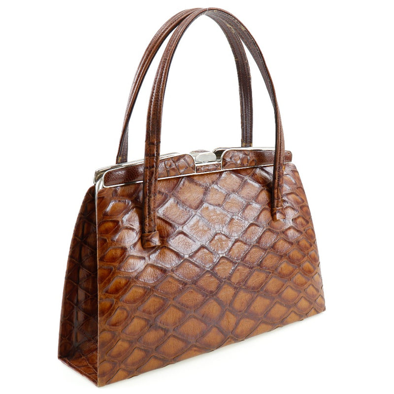 Senzankou Punyama Handbag 
 [Rare] Exotic leather brown handbag Maguchi Pangolin Ladies