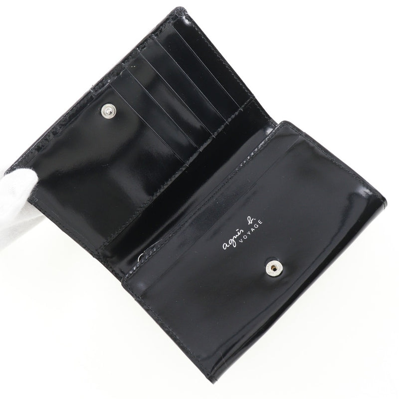 [AGNES B.] Agnes Bee 
 Boyage bi -fold wallet 
 Patent leather snap button Voyage Ladies A+Rank