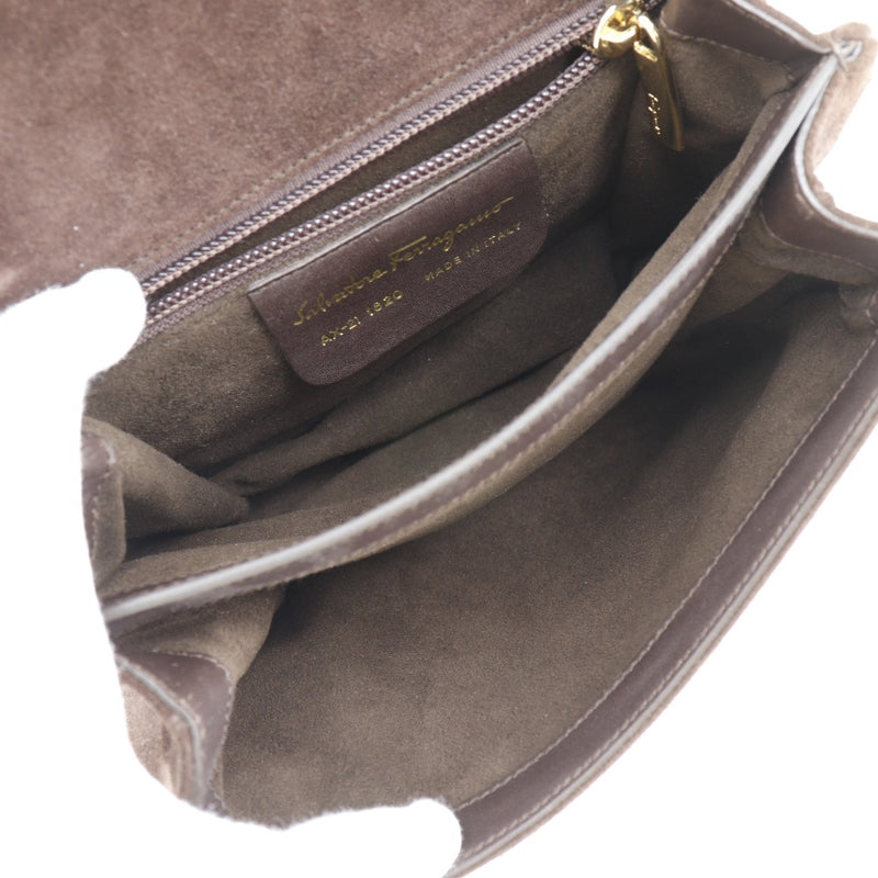 [Salvatore Ferragamo] Salvatore Ferragamo 
 Ganchini shoulder bag 
 Swed x leather shoulder handbag 2WAY magnet type GANCINI Ladies