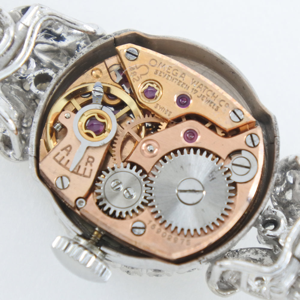 OMEGA】オメガ アンティーク 腕時計 cal.482 WG×ダイヤモンド 手巻き