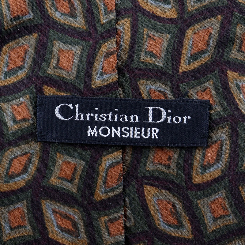 【Dior】クリスチャンディオール
 シルク100% ネクタイ
 シルク ブラウン 100% silk メンズ