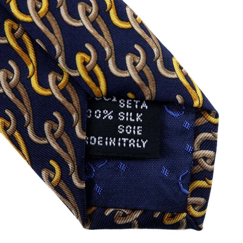 [GUCCI] Gucci Silk 100% Tie Silk Blue/Yellow 100% SILK Men A Rank