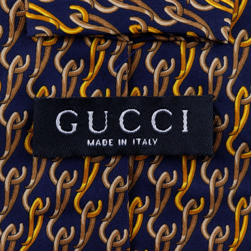 [Gucci] Gucci 
 100％真丝领带 
 丝绸蓝/黄色100％丝绸男人