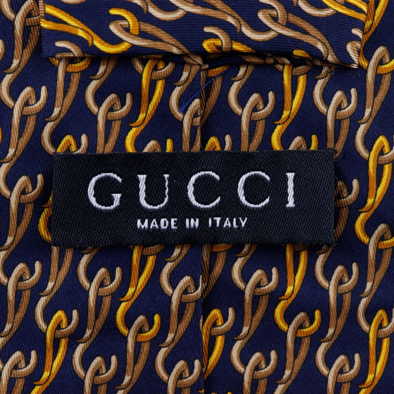 [Gucci] Gucci Silk 100% attacher la soie bleu / jaune 100% de soie Men un rang