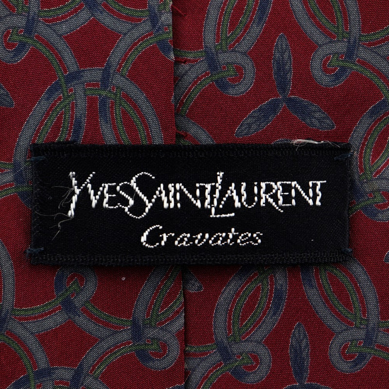 [Yves Saint Laurent] Eva Saint Laurent 
 100% de corbata de seda 
 Seda rojo 100% seda para hombres de seda