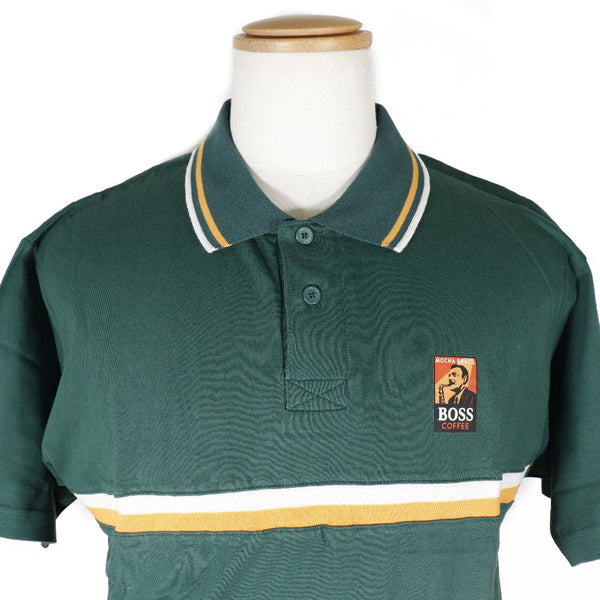 [Suntory] Suntory 
 Boss Line Polo Shirt Polo camisa 
 Suntory Boss Novelty Cotton Green Boss Line Camiseta Men's S Rank