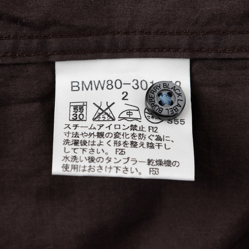 [Etiqueta negra de Burberry] Etiqueta negra de Burberry 
 Camisa de manga larga 
 Algodón x poliuretano marrón hombres un rango