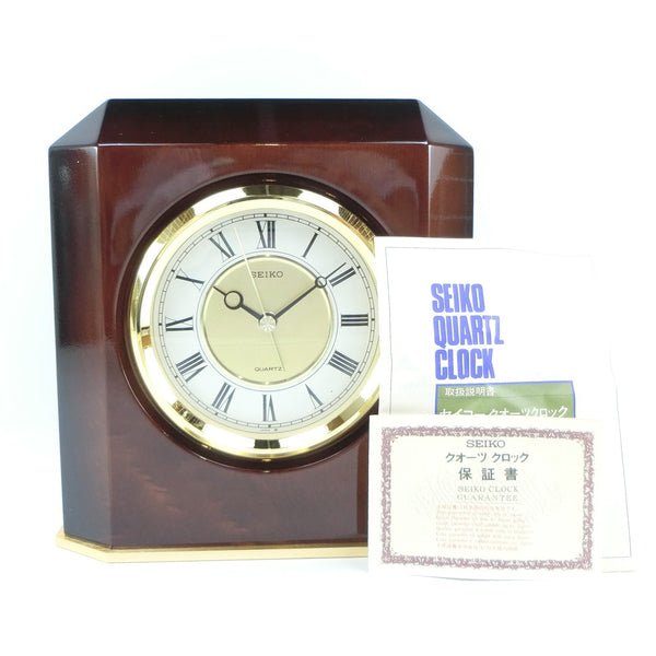 [Seiko] Seiko 
 Reloj de almacenamiento de cuarzo de marco de madera 
 Interior showa retro QZ378B Marco de madera Quartz_a Rank