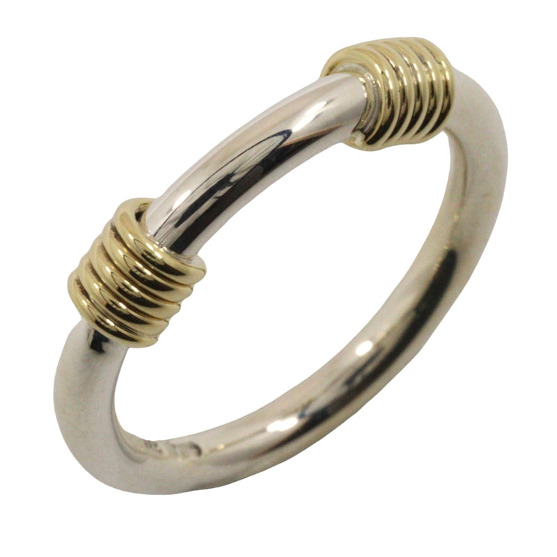 [Tiffany & co.]TIFFANY&Co. Bandwiz 2 Wire No. 9 Ring Silver 925 ×18KYellow Gold Approximately 3.9g Bandwidth 2 Wire Ladies A Rank