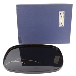 [AIZUNURI] Aizu coating 
 Obon hand -drawn lacquer purple purple kono tableware 
 Tray _A rank