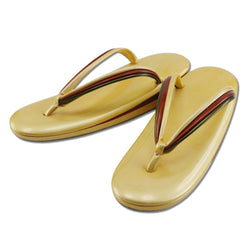 藤井大丸 履物 ぞうり 草履
 和装小物 エナメル Mサイズ 未使用品 ゴールド Fujii Daimaru Footwear Sandals レディースSランク