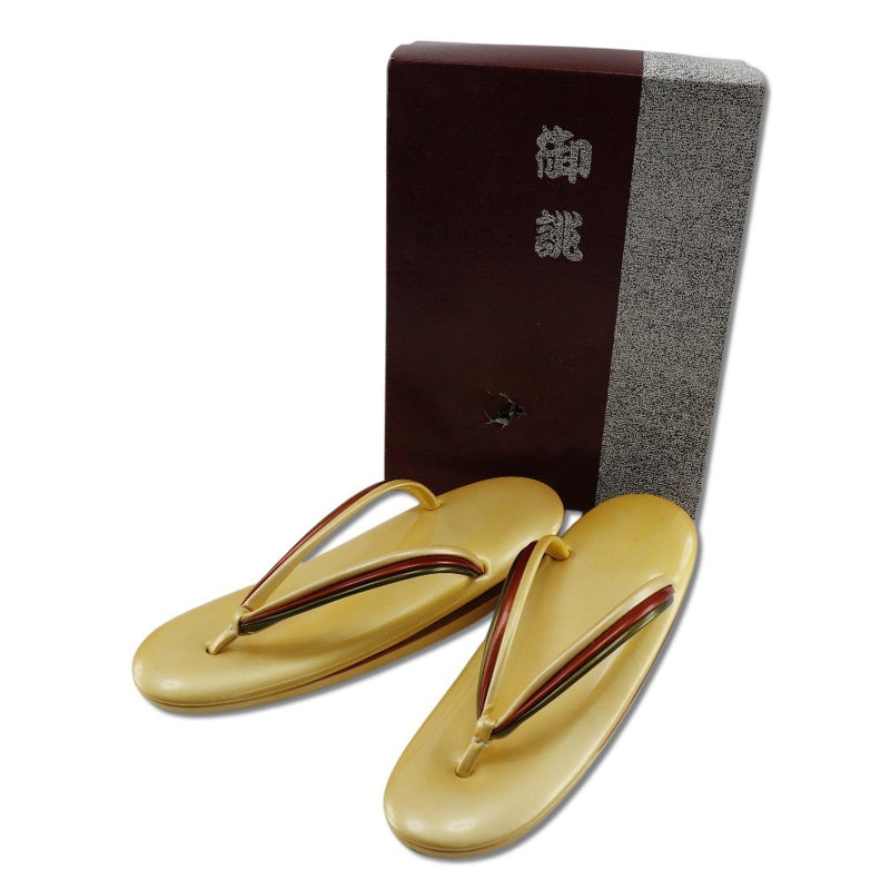 富士大道鞋类凉鞋 
 和服配件搪瓷M尺寸未使用的物品Gold Fujii Daimaru鞋类凉鞋女士女士等级