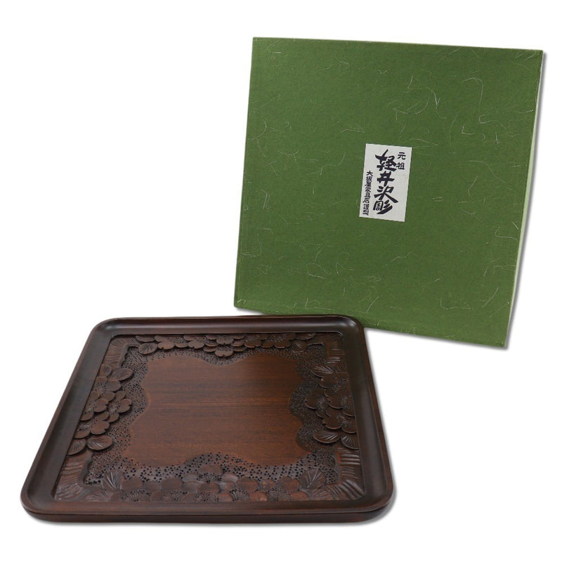 [Osakaya] Osakaya家具商店 
 Karuizawa雕塑餐具 
 Obon Tray Square 30厘米Karuizawa Carving_a+等级