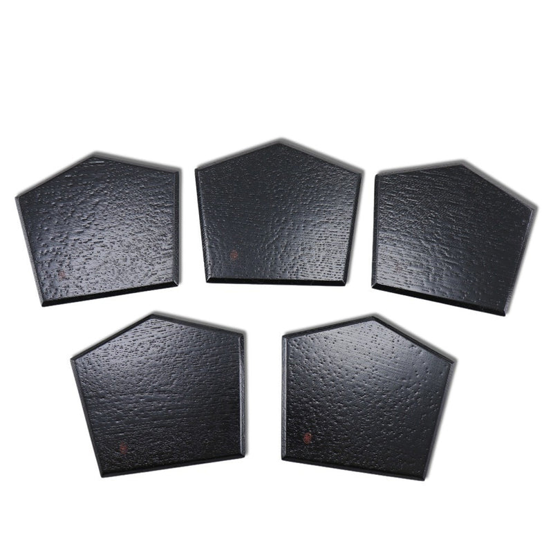 [Zouhiko] Sephiko 
 Platos de bono de equilibrio 
 Laca en forma de plato de plato dulce 5 conjuntos bandejas individuales negras placas individuales_sa rango