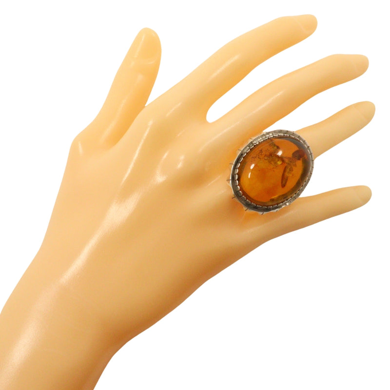 No. 15.5 Ring
 Silver× Amber / Amber Approximately 15.0g Unisex A-Rank