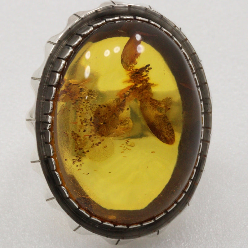 No. 15.5 Ring Silver× Amber / Amber Approximately 15.0g Unisex A-Rank