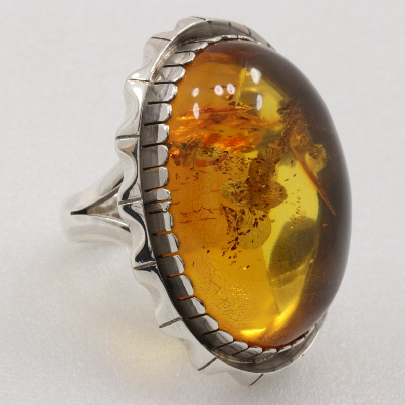 No. 15.5 Ring Silver× Amber / Amber Approximately 15.0g Unisex A-Rank