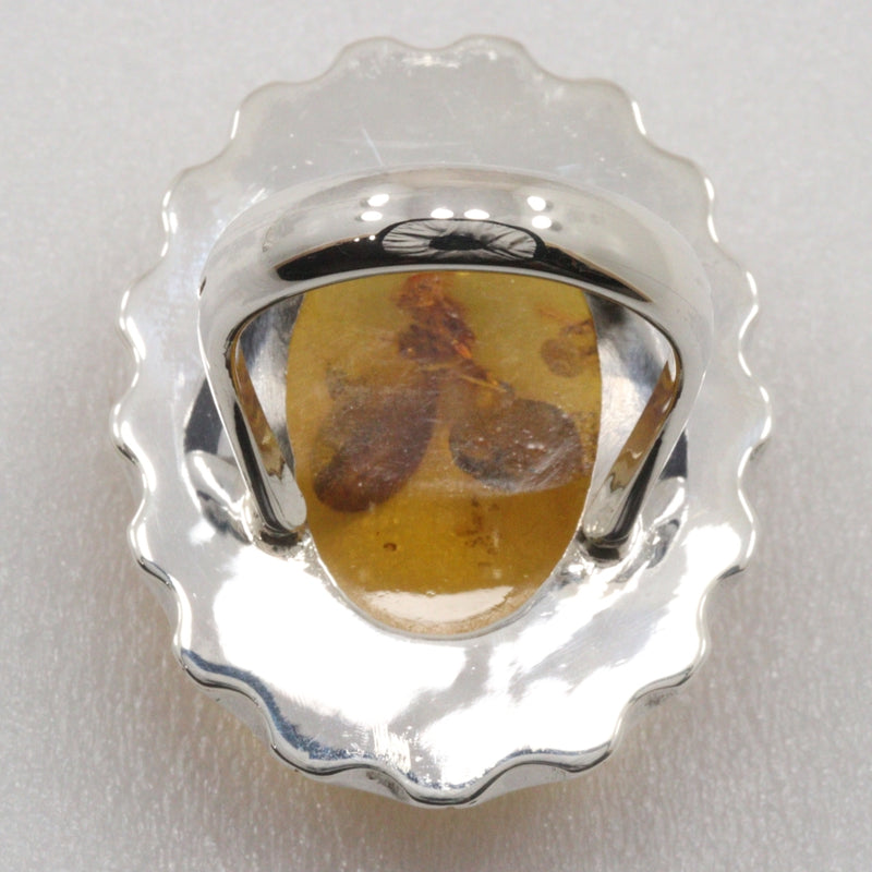 No. 15.5 Ring
 Silver× Amber / Amber Approximately 15.0g Unisex A-Rank