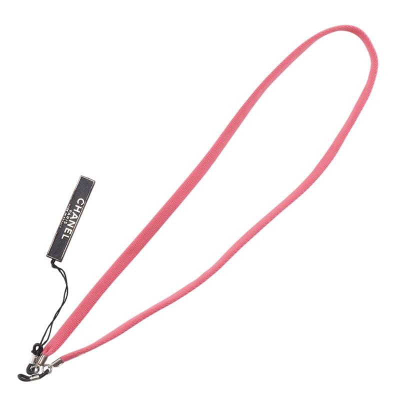 美品 シャネル メガネストラップ 00T ロゴ ブルー ピンク CHANEL 美品 シャネル メガネストラップ 00T ロゴ ブルー ピンク CHANEL 美品