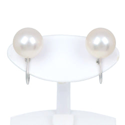 Pearl Earring 8mm K14 White Gold x Pearl about 2.2g Pearl Ladies A+Rank