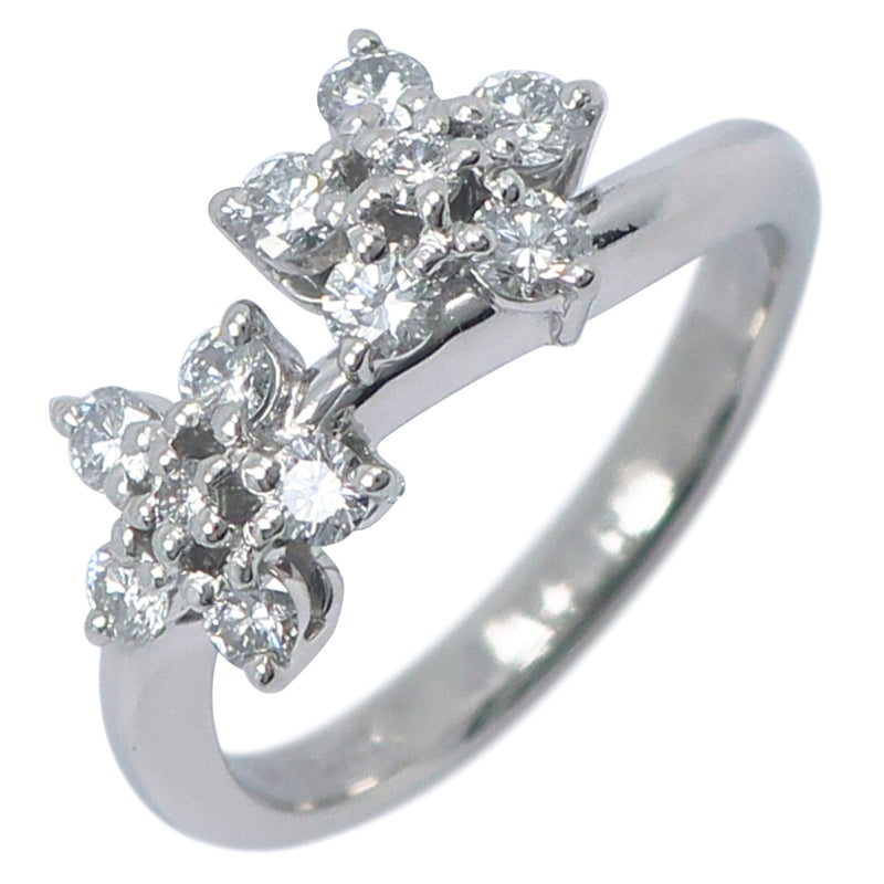 [TASAKI] Tasaki Flower No. 10 Ring PT900 Platinum x Diamond 0.43 Engraved Flower Approximately 5.1g Flour Ladies A Rank