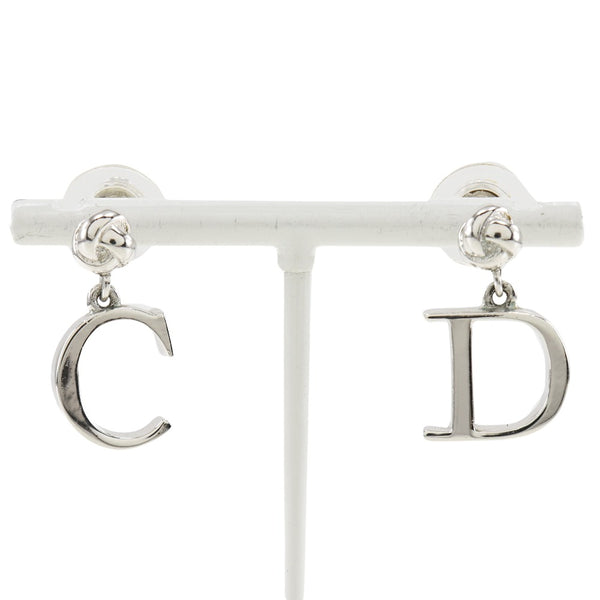 [Dior] Christian Dior 
 Pendientes de CD 
 Plata de metal aproximadamente 5.8g CD Ladies A-Rank