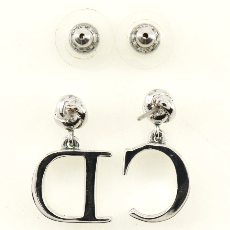 [Dior] Christian Dior 
 Pendientes de CD 
 Plata de metal aproximadamente 5.8g CD Ladies A-Rank