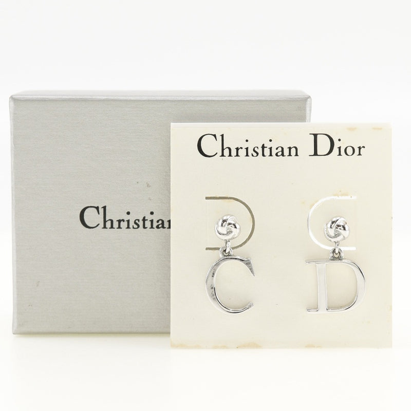 [Dior] Christian Dior 
 Pendientes de CD 
 Plata de metal aproximadamente 5.8g CD Ladies A-Rank