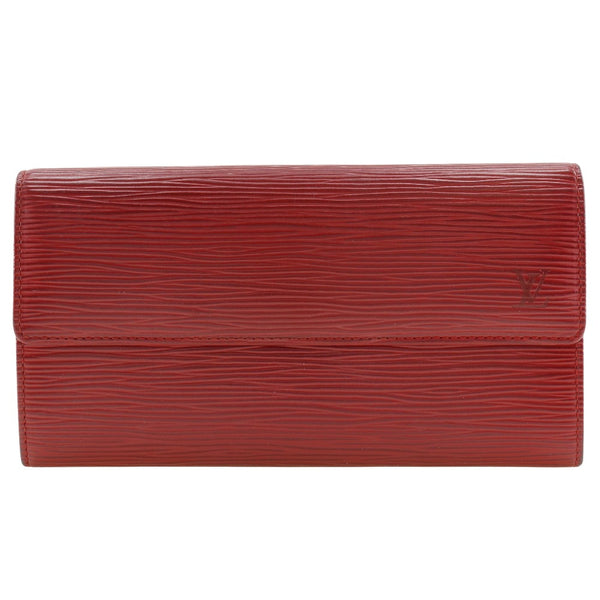 [Louis Vuitton]LOUIS VUITTON Portefeiulle Sarah Purse M6359E Epi Leather Rouge Red Snap button Portefeiulle Sarah Ladies