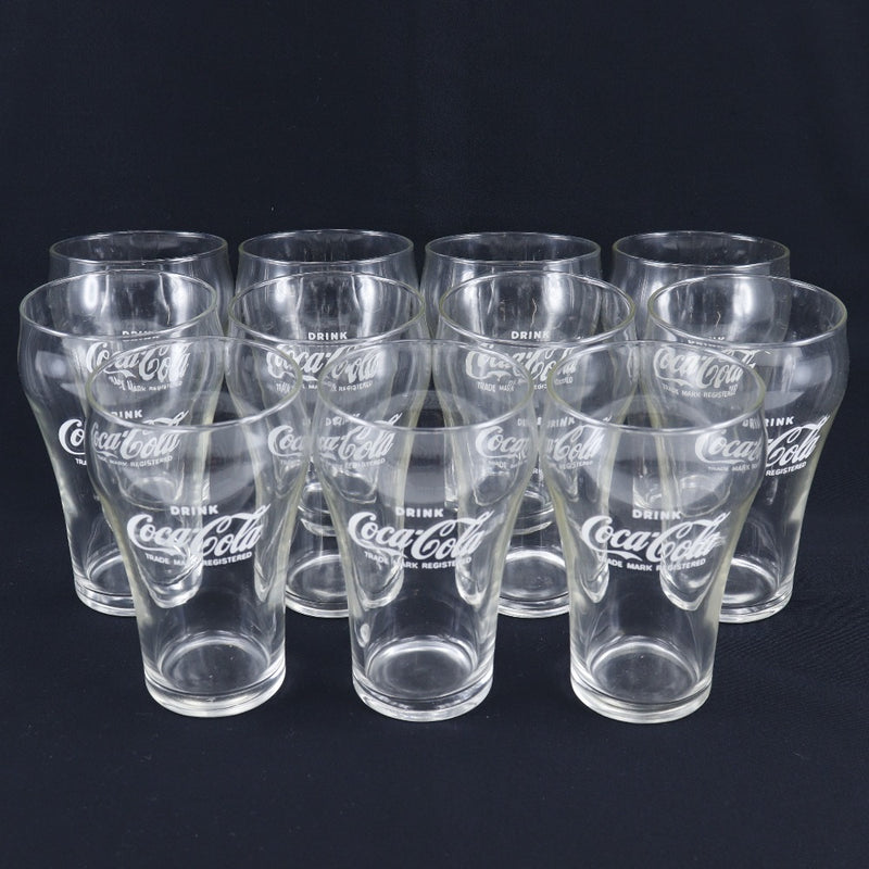 Coca-Cola】コカ・コーラ ガラスコップ グラス グラス 昭和レトロ 1ダース(1個欠品) 11個入り 箱破れ glass cup –  KYOTO NISHIKINO