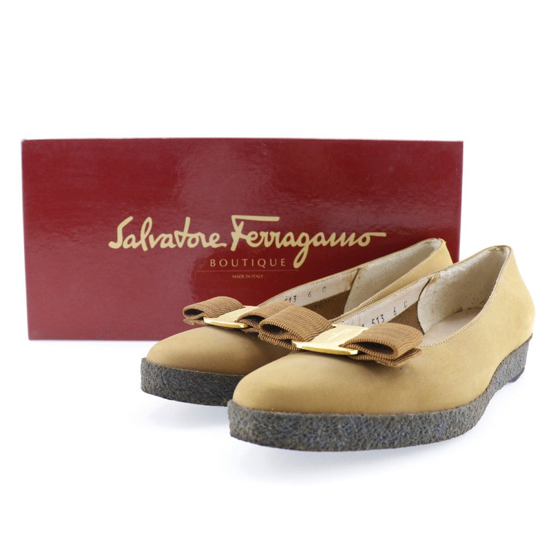 [Salvatore Ferragamo] Salvatore Ferragamo 
 瓦拉色带泵 
 nubuck骆驼瓦拉丝带女士B级