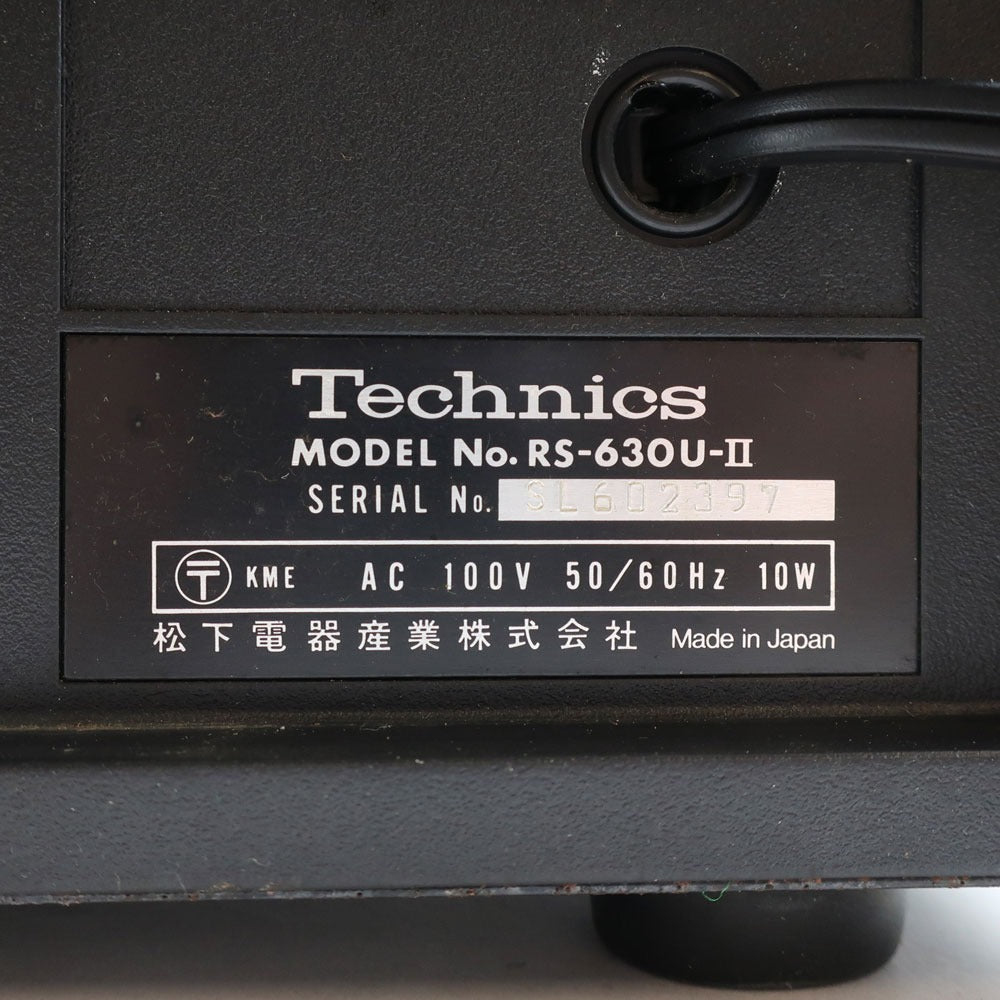 Technics】テクニクス カセットデッキ オーディオ機器 昭和 レトロ 【現状品】 RS-630U-Ⅱ Cassette deck _ –  KYOTO NISHIKINO