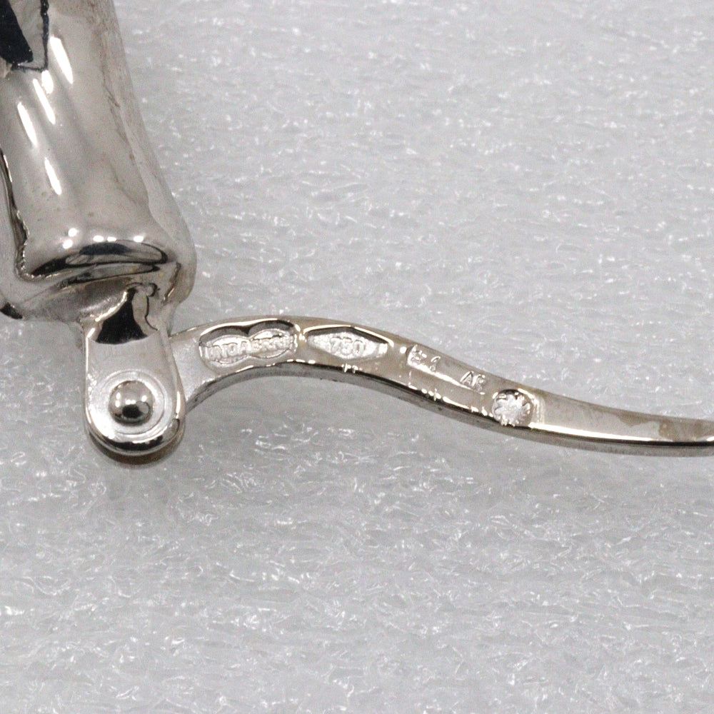 ウノアエレバンブーピアス UNOAERRE】ウノアエレ バンブーモチーフ ループ K18ホワイトゴールド