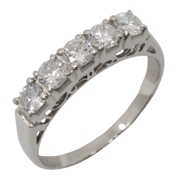 One letter number 11 Ring
 5P Diamond Pt850 Platinum x Diamond 0.59 Engraved Approx. 3.1g One character Women's A rank