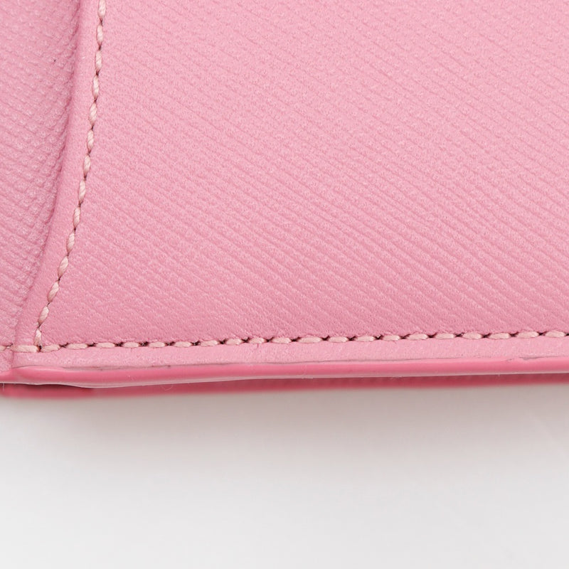 【J&M Davidson】ジェイアンドエムデヴィッドソン
 長財布
 レザー ピンク スナップボタン レディースAランク