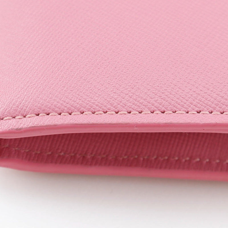 【J&M Davidson】ジェイアンドエムデヴィッドソン
 長財布
 レザー ピンク スナップボタン レディースAランク