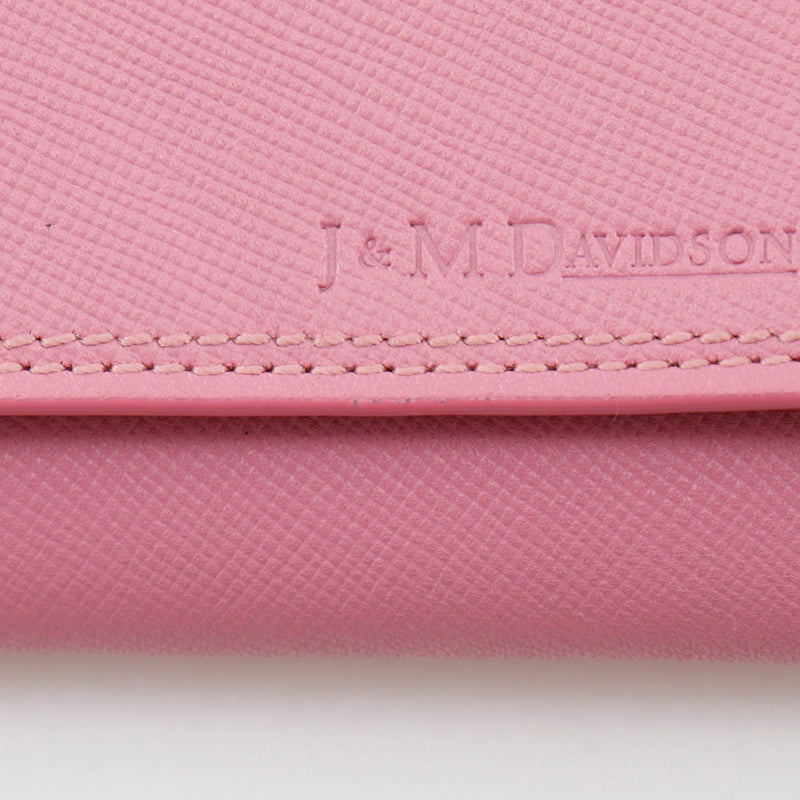 【J&M Davidson】ジェイアンドエムデヴィッドソン
 長財布
 レザー ピンク スナップボタン レディースAランク