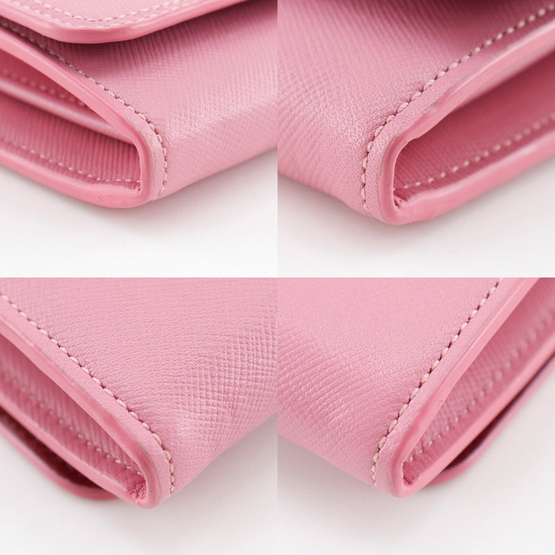 【J&M Davidson】ジェイアンドエムデヴィッドソン
 長財布
 レザー ピンク スナップボタン レディースAランク