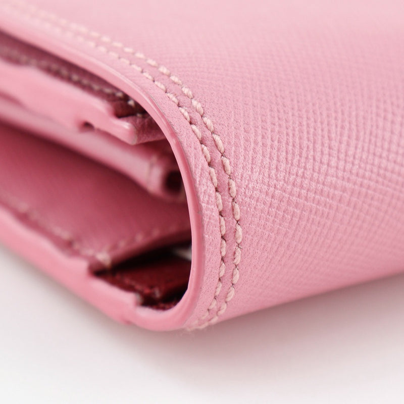 【J&M Davidson】ジェイアンドエムデヴィッドソン
 長財布
 レザー ピンク スナップボタン レディースAランク