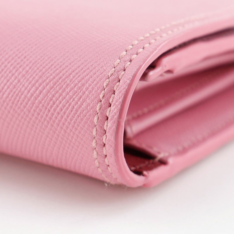 【J&M Davidson】ジェイアンドエムデヴィッドソン
 長財布
 レザー ピンク スナップボタン レディースAランク