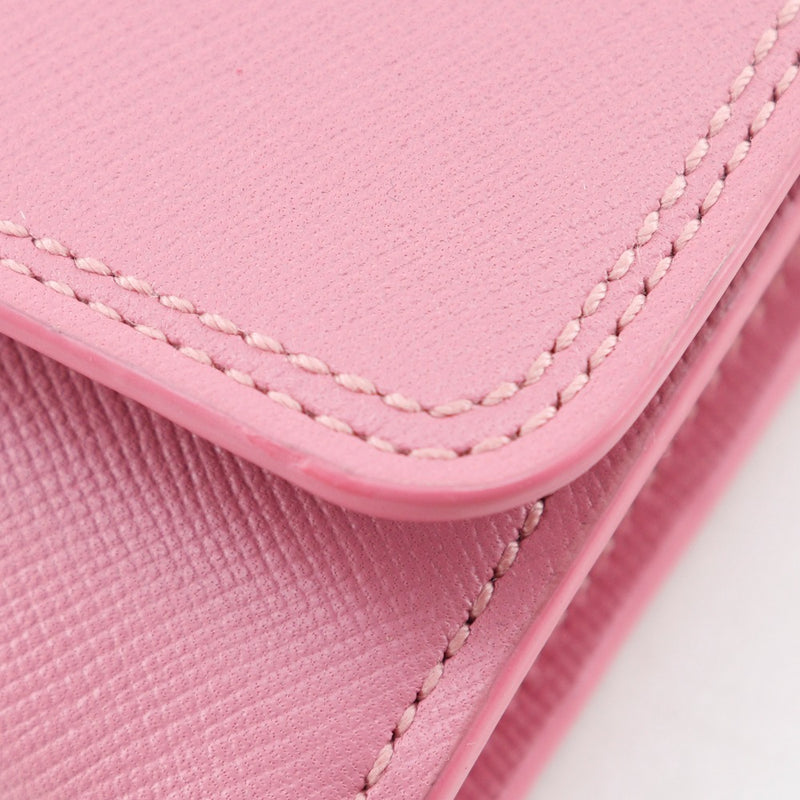 【J&M Davidson】ジェイアンドエムデヴィッドソン
 長財布
 レザー ピンク スナップボタン レディースAランク