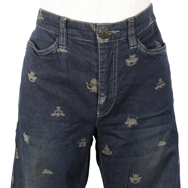 [OLLEBOREBLA] Pantalon en jean à motif all-over