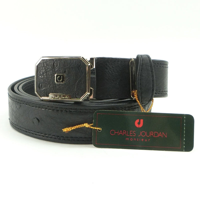 [Charles JOURDAN] Charles Jordan 
 Belt 
 Ostrich Black Men's A+Rank