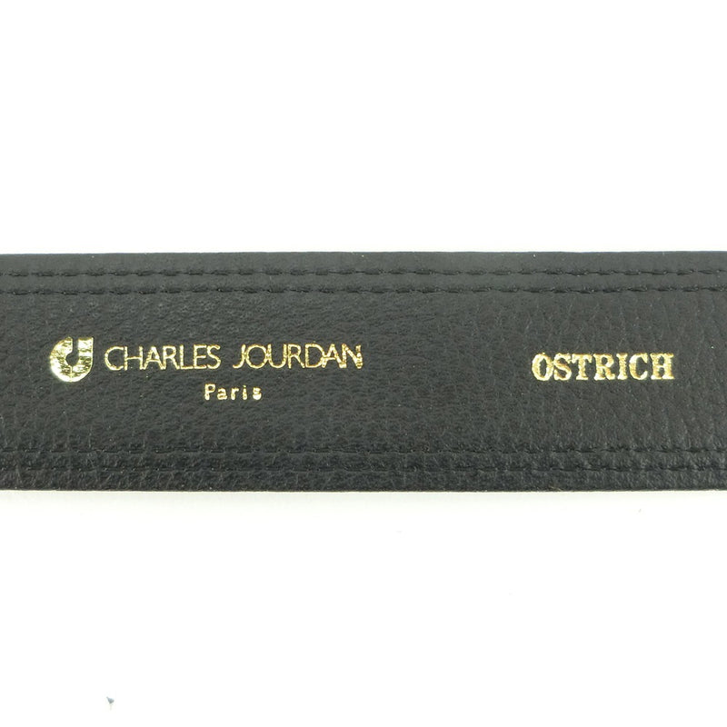 [Charles JOURDAN] Charles Jordan 
 Belt 
 Ostrich Black Men's A+Rank