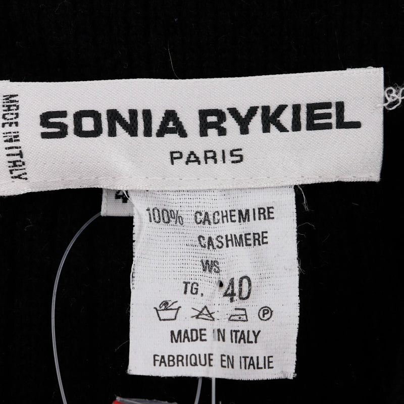 【SONIA SONIA RYKIEL】ソニアソニアリキエル
 ハーフボタン ニット
 カシミヤ 黒/ベージュ half button レディースAランク