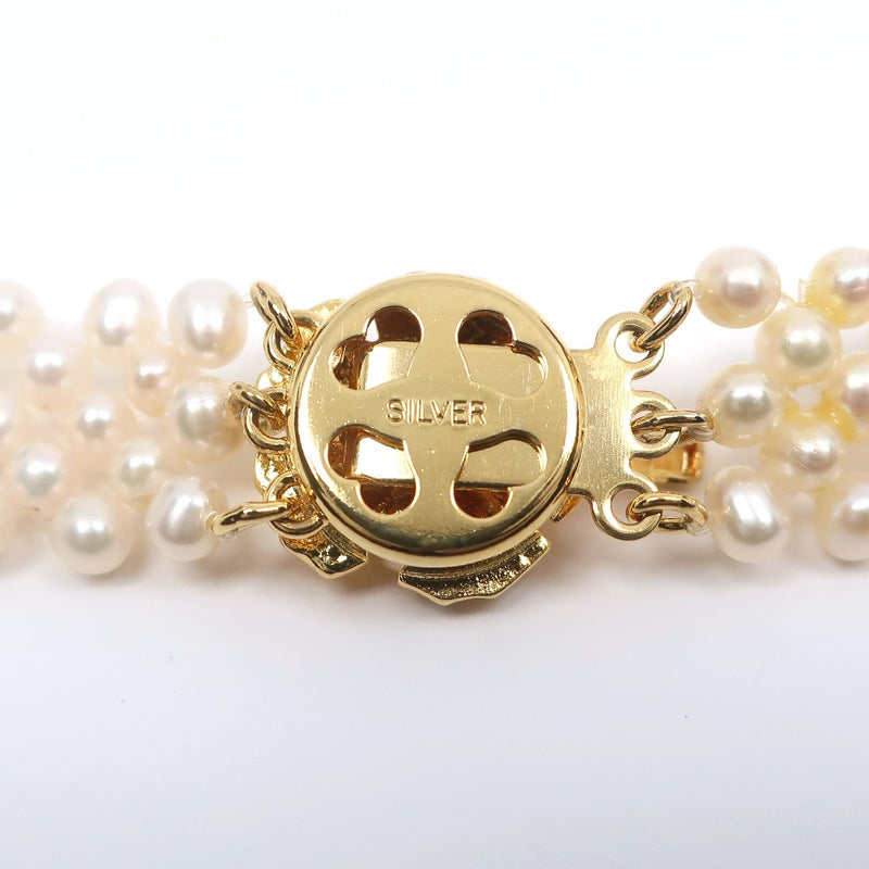 collar 
 Silver x Pearl x Gold Plate de oro sobre 26.8 g Damas