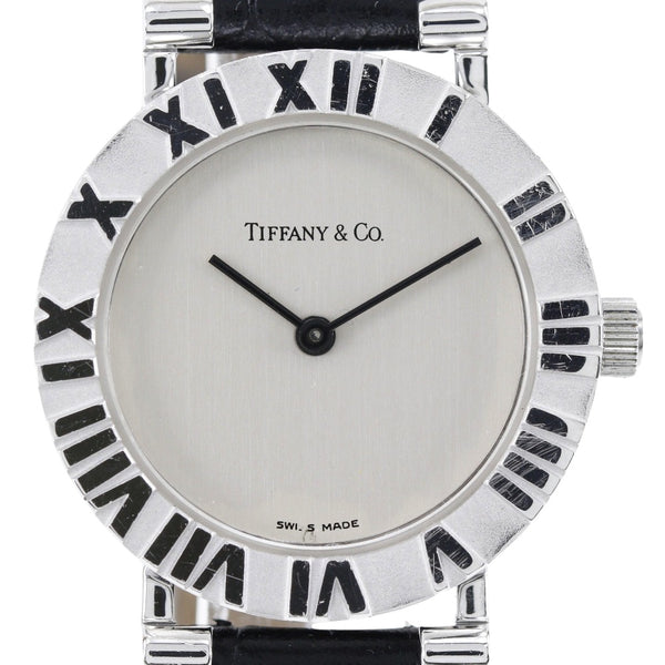 [Tiffany & co.] Tiffany 
 Atlas Watch 
 S0640 Silver 925 × Costo de cuero Disposición analógica Dial Atlas Damas