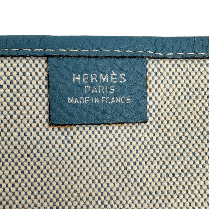 [Hermes] Hermes 
 Jardinier PM Bolso de hombro 
 Lienzo de delantal x cuero azul jean liviano hombro a4 abrir jardine pm damas