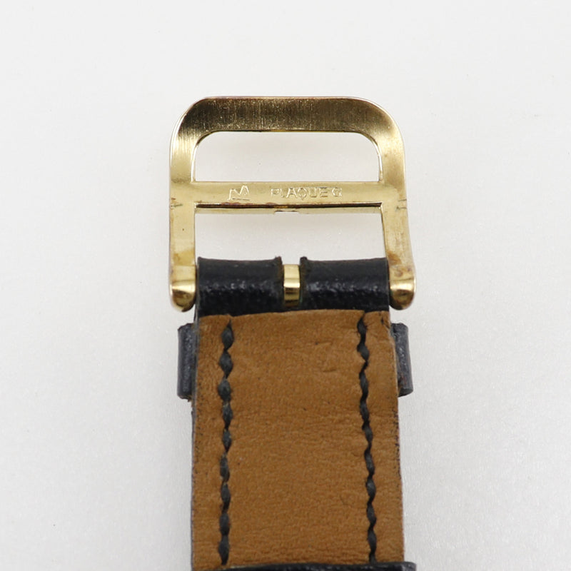 [Hermes] Hermes Purman Watch Acero inoxidable x chapado de oro x cuero dorado z