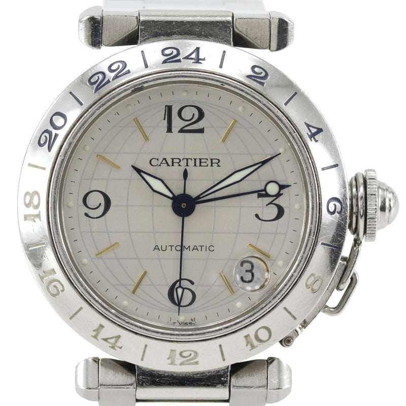 【CARTIER】까르띠에 파샤 C 메리디안 GMT 손목시계 
 W31078M7 자동 감기